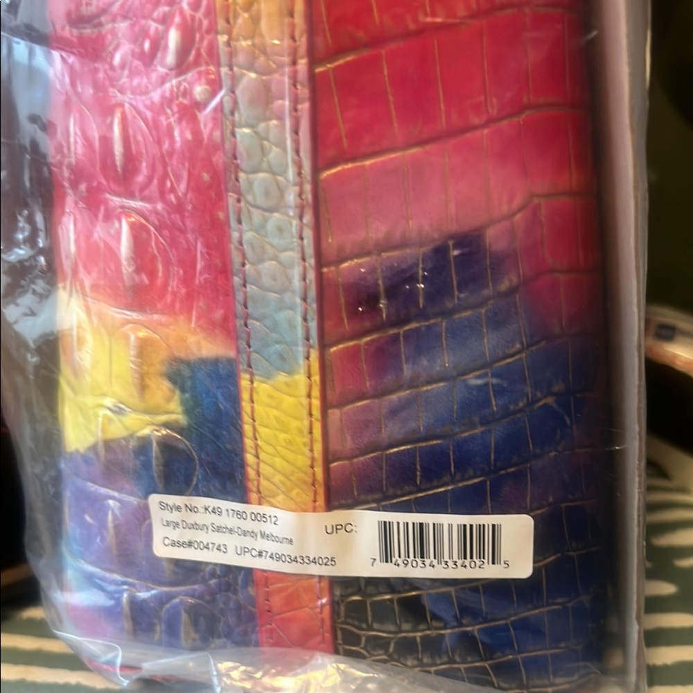 Brahmin Red and Pink Satchel Bag